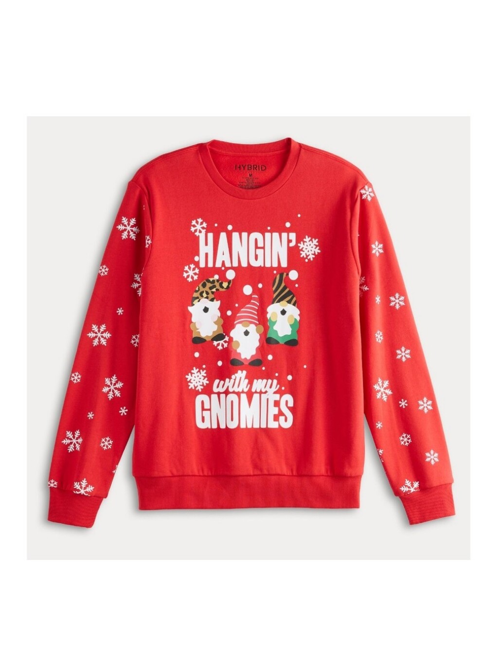 Men's Hybrid  'Hangin' with My Gnomies'  Crewneck Graphic Sweatshirt- Medium